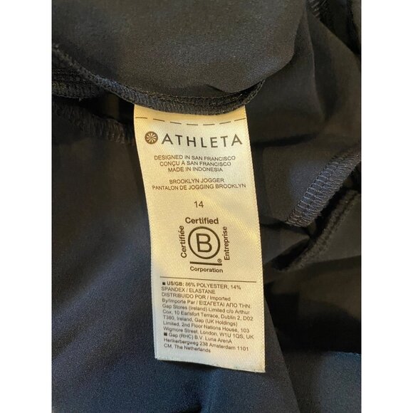Athleta Navy Blue Brooklyn Jogger Pant Women's 14 Travel Commute Elastic Waist - Picture 8 of 8